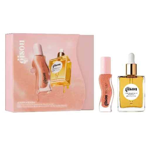 GISOU - GLOSSY & GLAZED HAIR & LIP OIL GIFT SET 2PCS