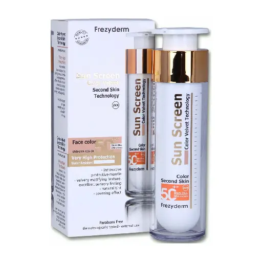 FREZYDERM - FACE SUN SCREEN VELVET SECOND SKIN TECHNOLOGY 50+ SPF 50ML