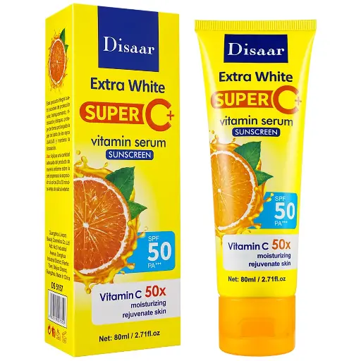 DISAAR - VITAMIN C SERUM SUNSCREEN SPF 50 PA+++ MOISTURIZING REJUVENATE SKIN PROTECTION UVA 80ML