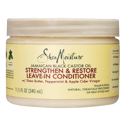 شيا مويسشر - بلسم مغذي ومرمم يترك على الشعر بزيت الخروع الجامايكي الأسود 340 مل