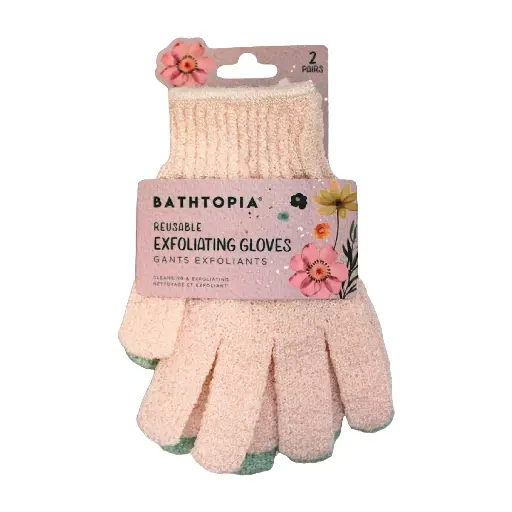 BATHTOPIA - REUSABLE EXFOLIATING GLOVES 2PAIRS